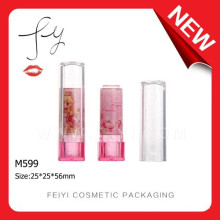 Lady-like Hot Sale Pink Plastic Empty Lip Balm Tube